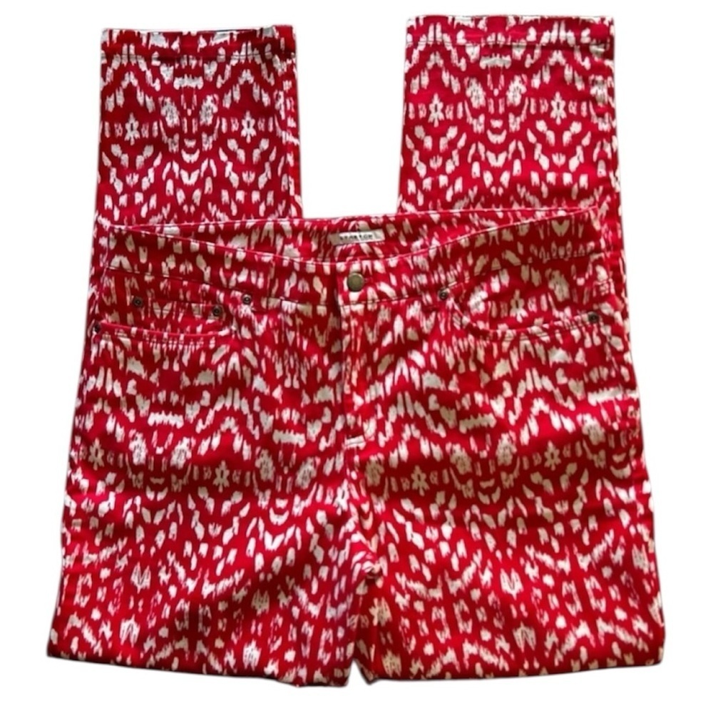 Jones New York Sport Women's 5-Pocket Fiesta Pants Red + Ivory Stretch pants